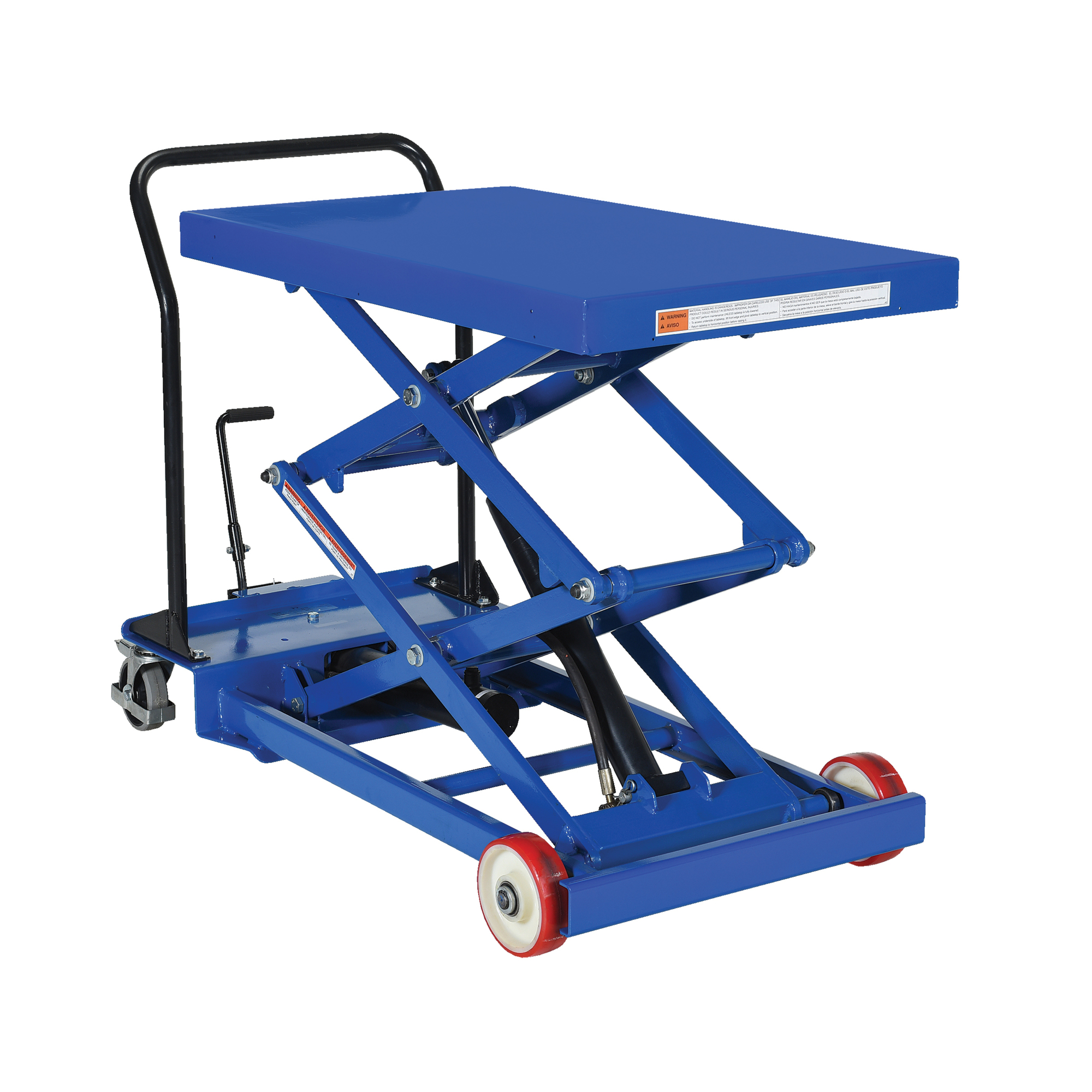 Vestil Premium Double Scissor Lift Cart - 1000-Lb. Capacity, 11.75in. Lowered Height, 61.5in. Raised Height, Foot Release, Model# CART-1000-D-FR
